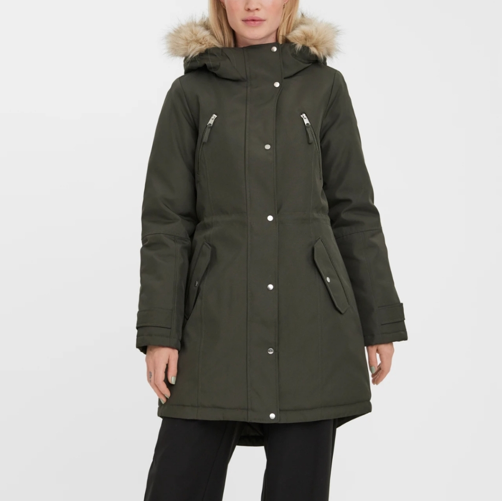 Dark Green Vero Moda Puffer Jacket